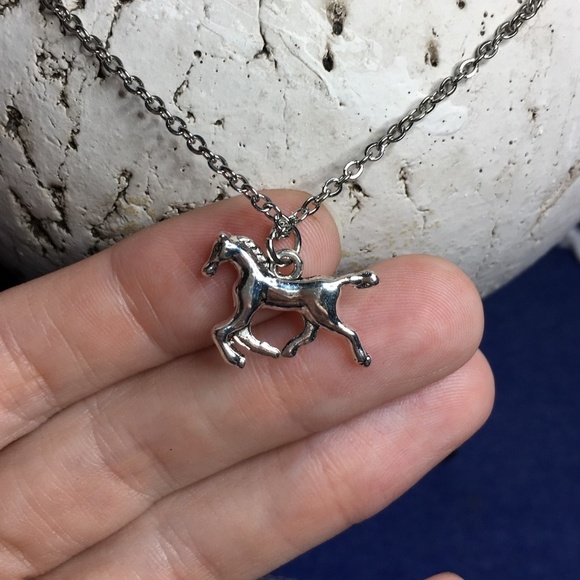 🐴 Horse Pony Necklace Tibetan Silver charm Stainless Steel chain 🐎 4for$20 - Picture 6 of 7